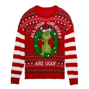 Dr. Suess The Grinch Red Sweater All Your Sweaters Are Ugly Size XXL